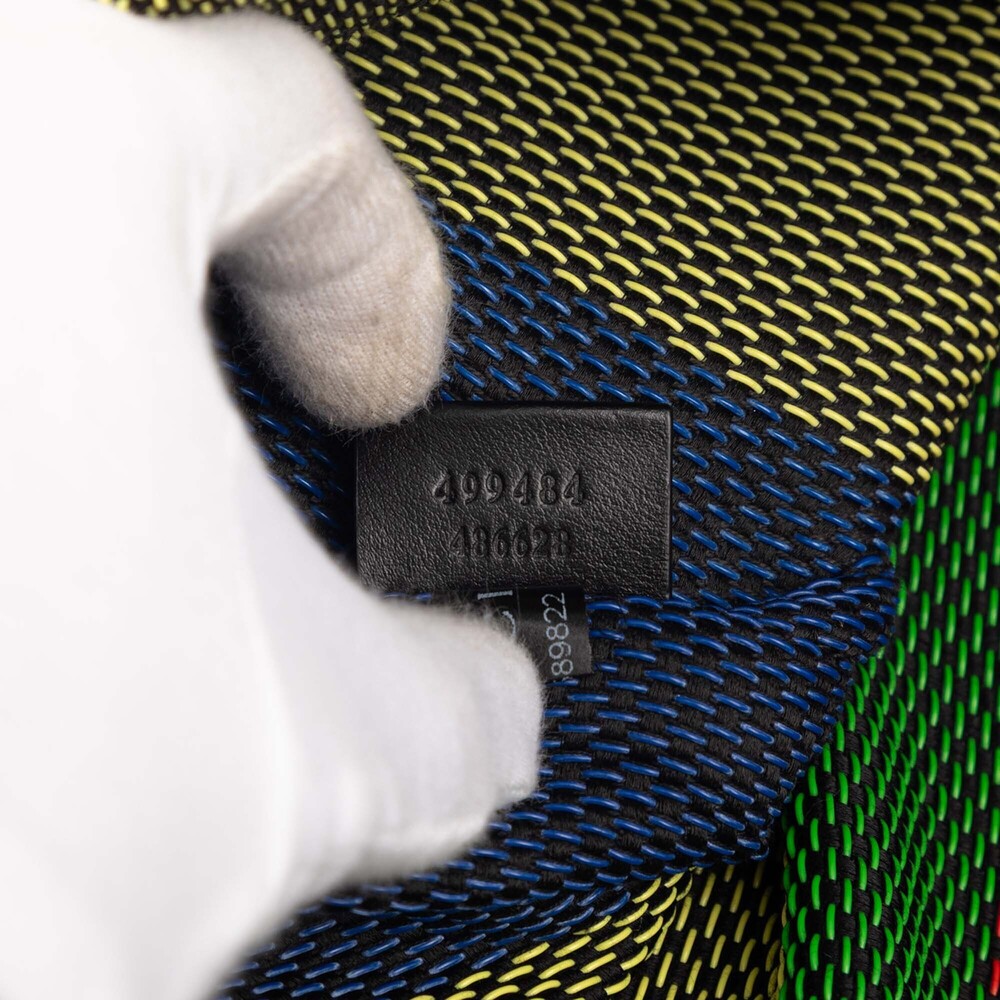 Pre-Loved Gucci Woven Rubber Web Logo Tote - Picture 6 of 7